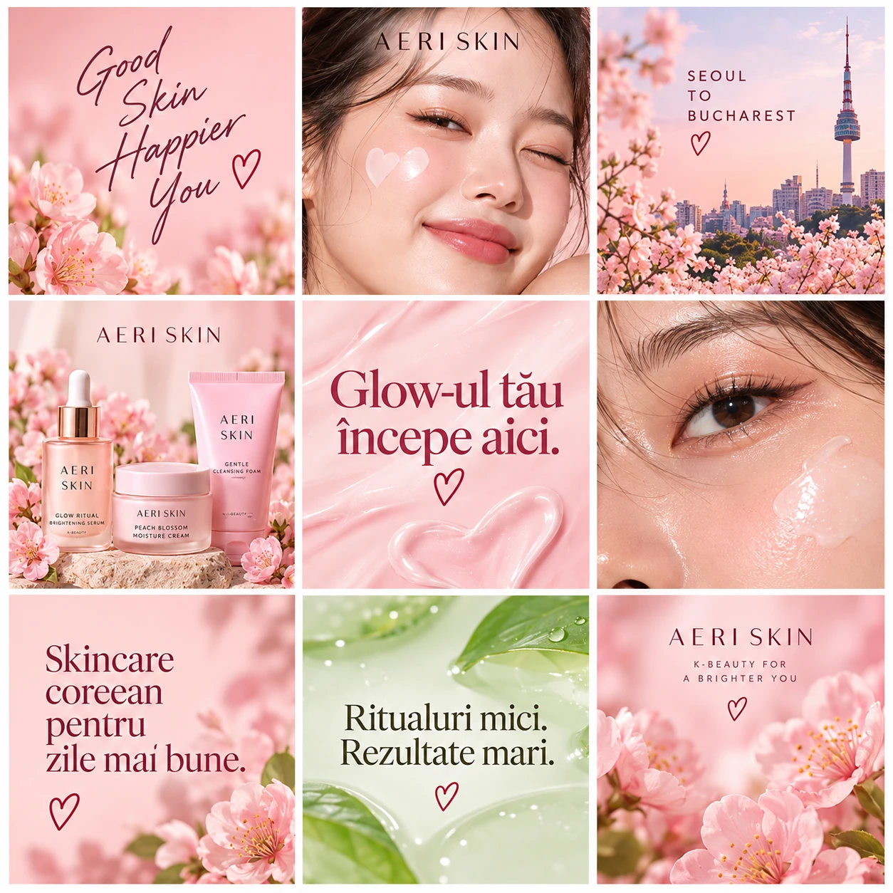 AERI SKIN · Compoziție Instagram · vedere de ansamblu