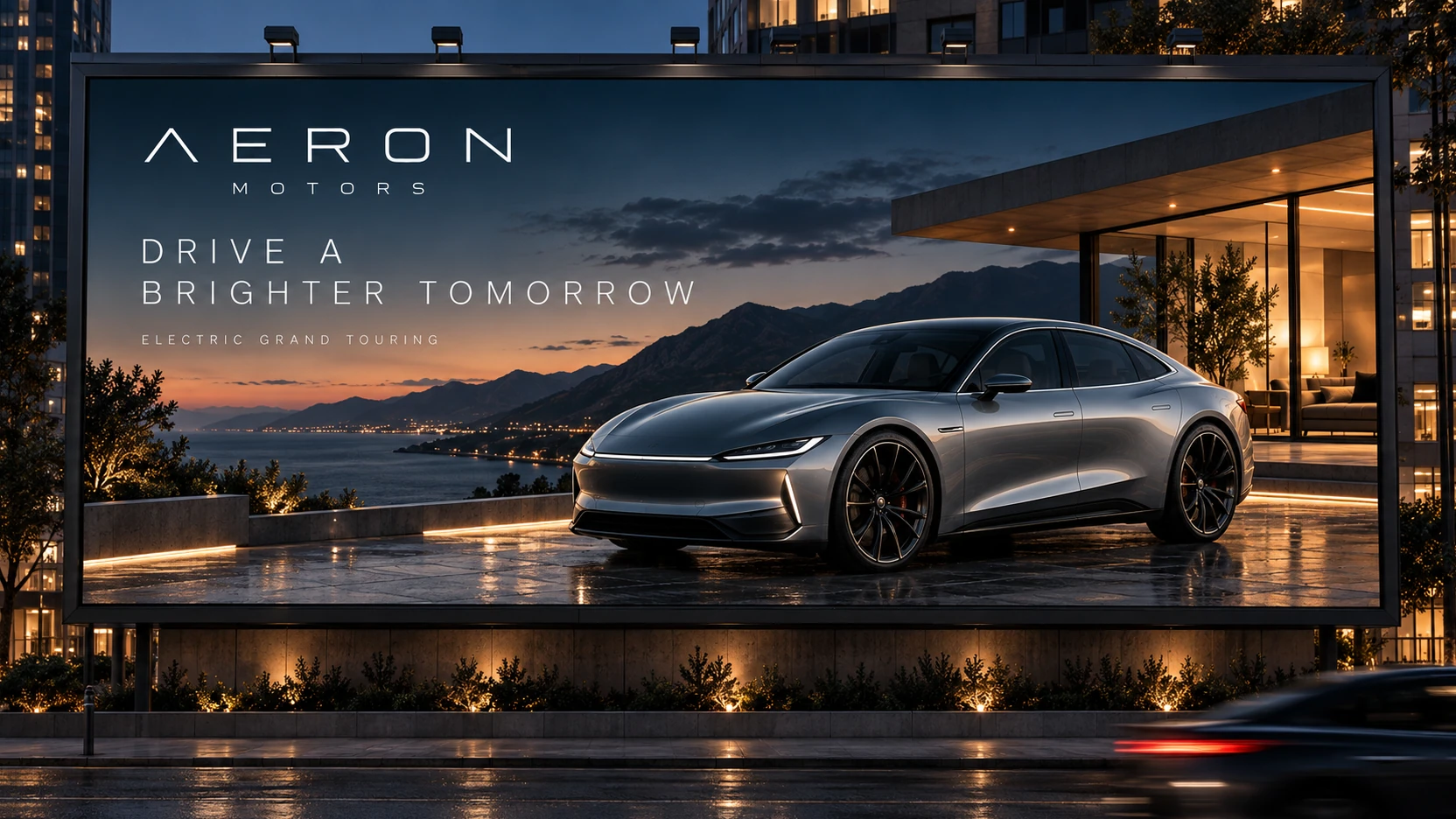 AERON MOTORS · Outdoor · placement mockup