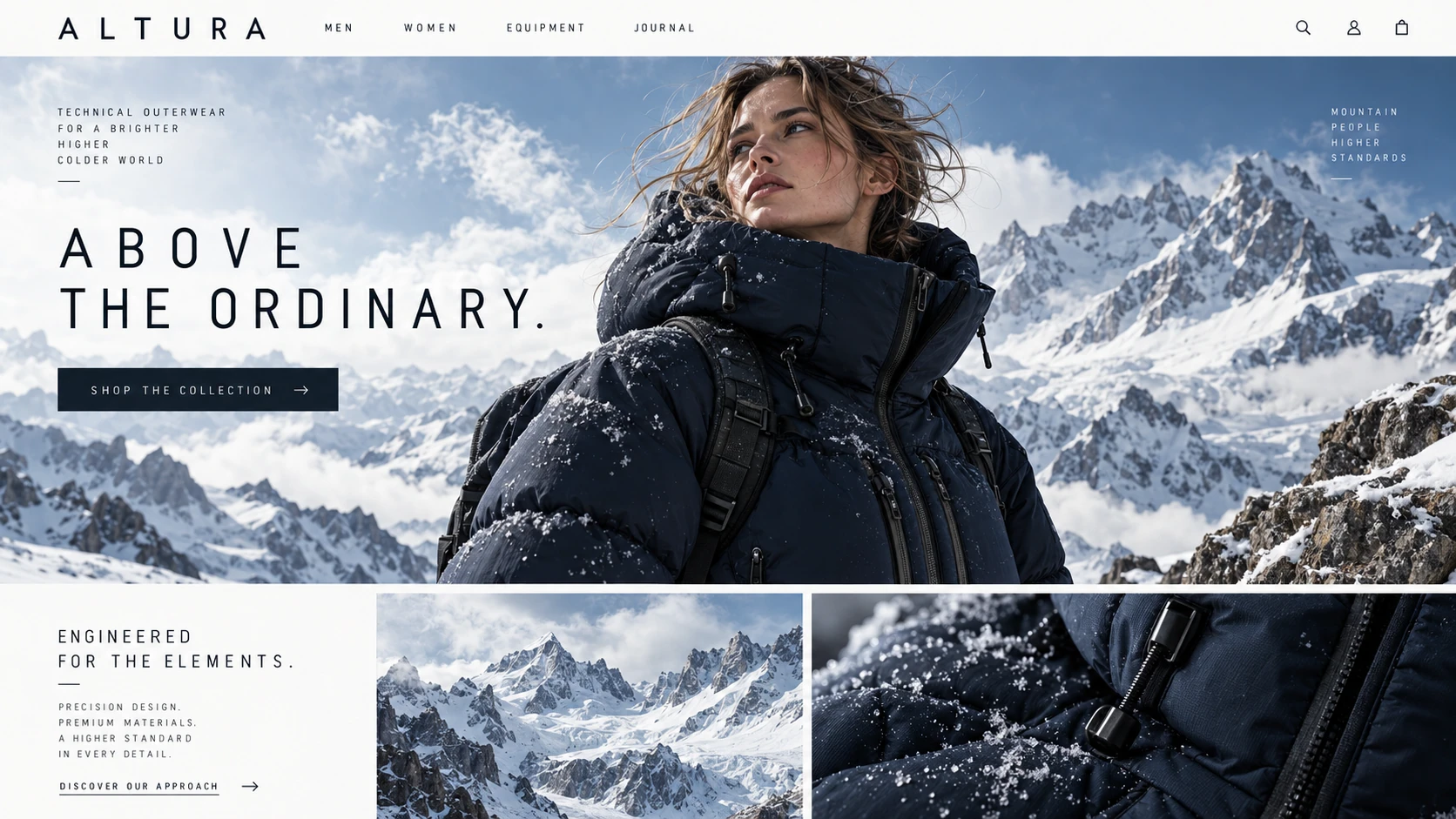 ALTURA · Visual mockup · website concept · desktop