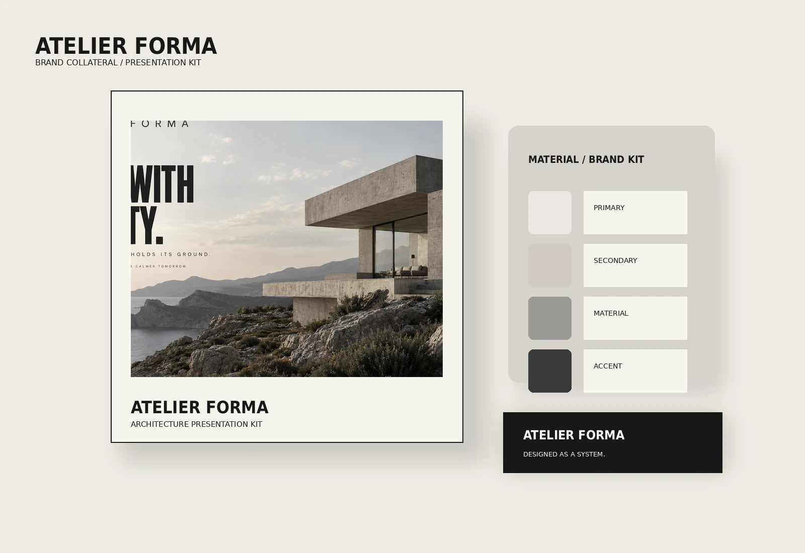 ATELIER FORMA · Brand & mockups 008 · The brand world