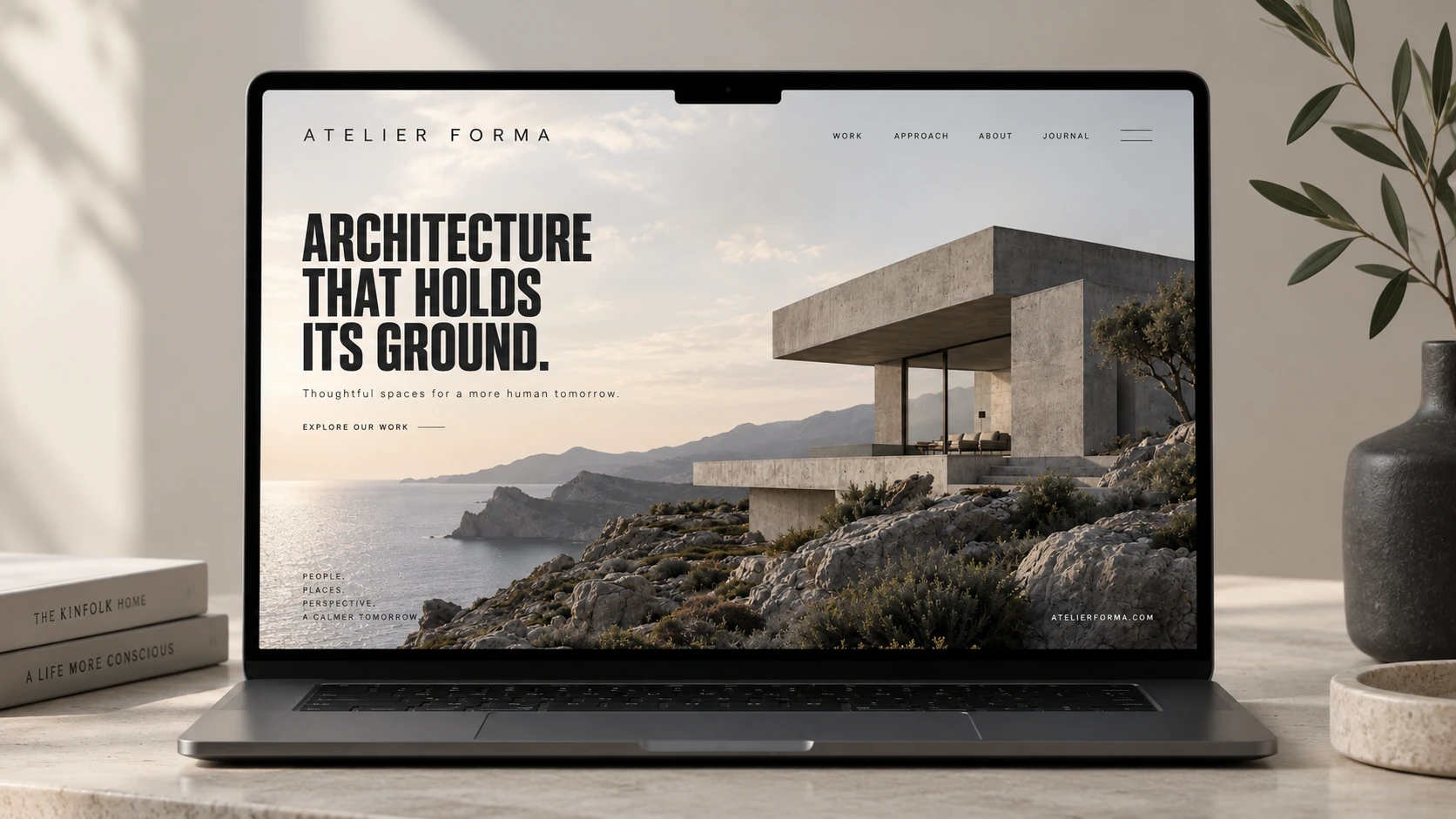 ATELIER FORMA · Visual mockup · website concept · desktop