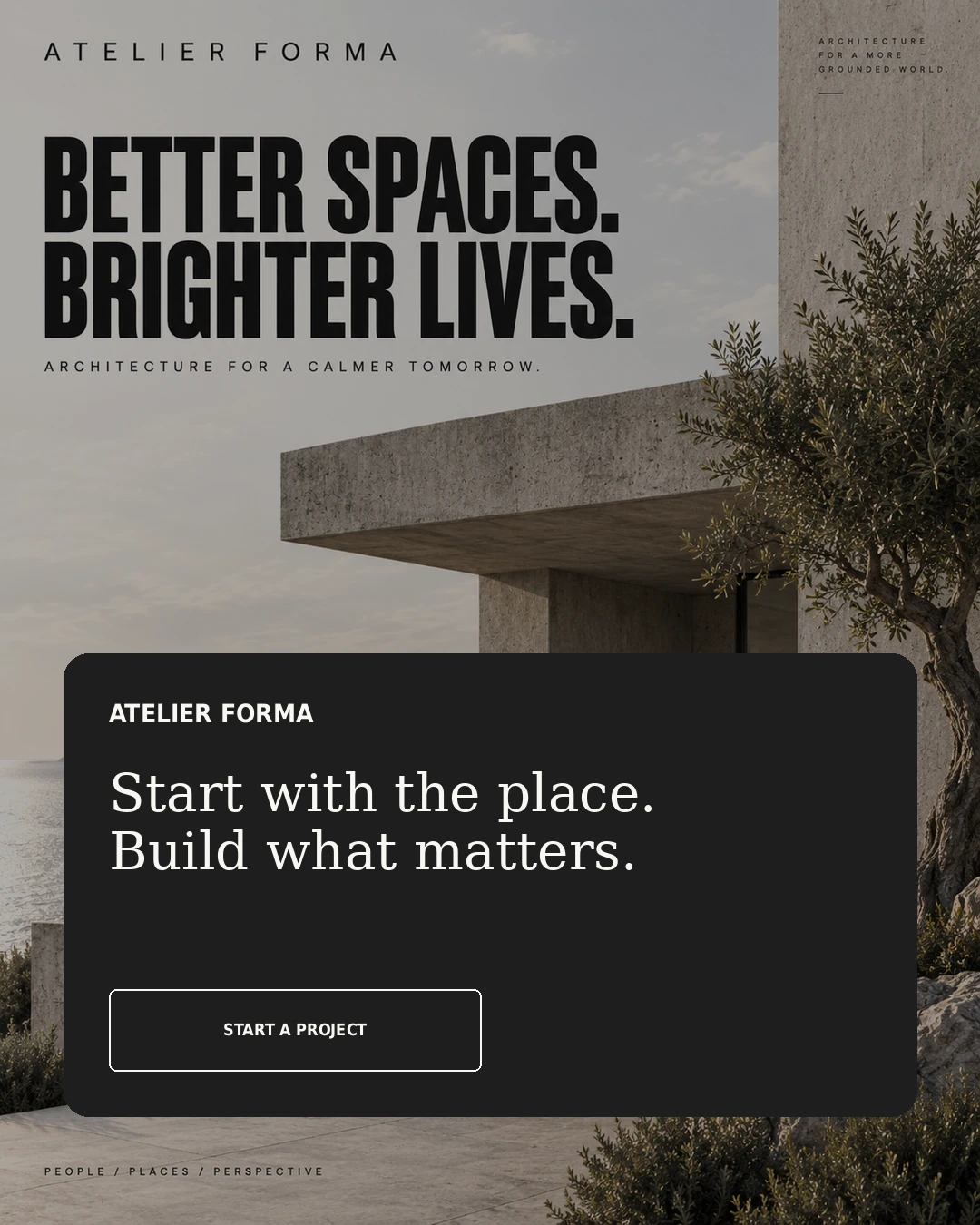 ATELIER FORMA · The next step · concept mockup