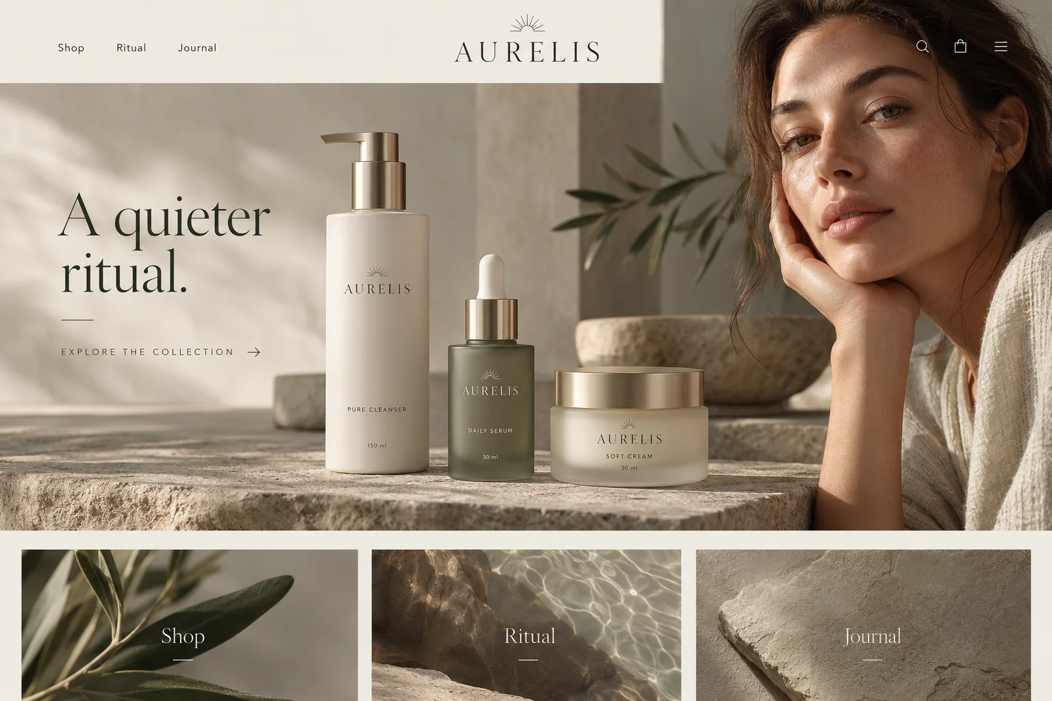 AURELIS · Visual mockup · website concept · desktop
