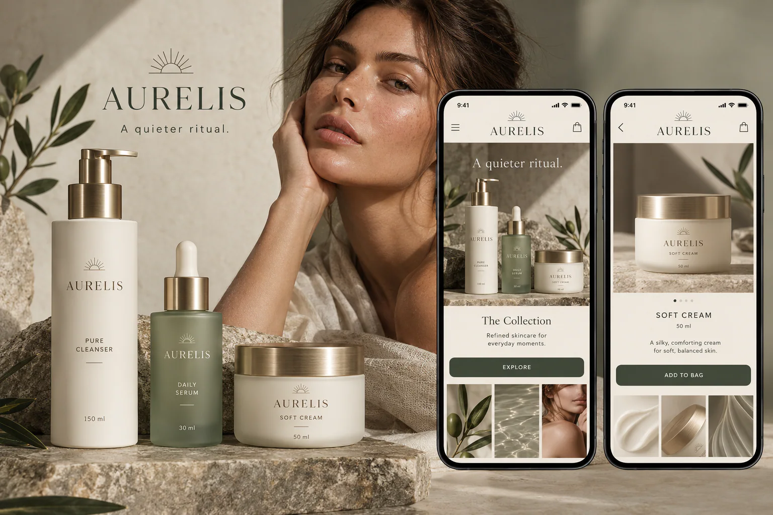 AURELIS · Visual mockup · website concept · mobile