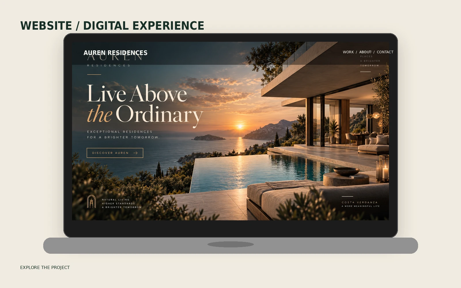 AUREN RESIDENCES · Machetă vizuală · website conceptual · desktop