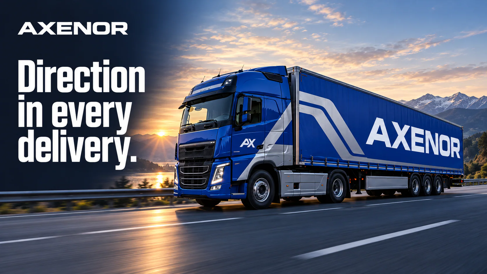 AXENOR · Road freight with a clear direction.