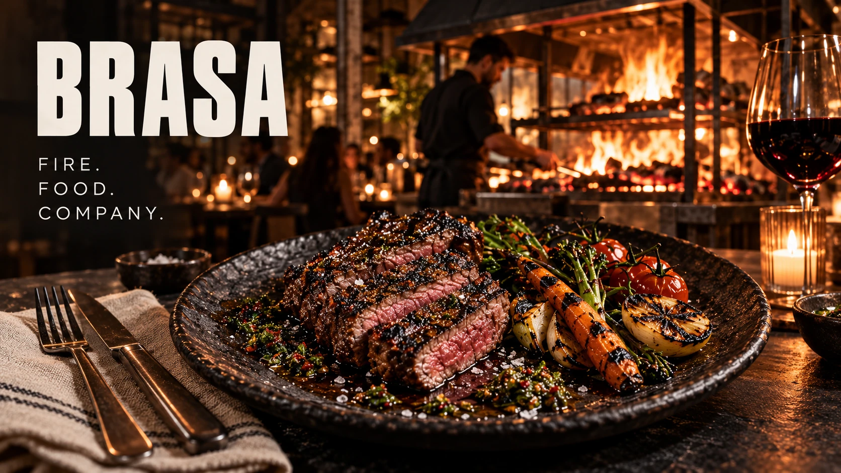 BRASA · Fire, flavor and a table worth sharing.
