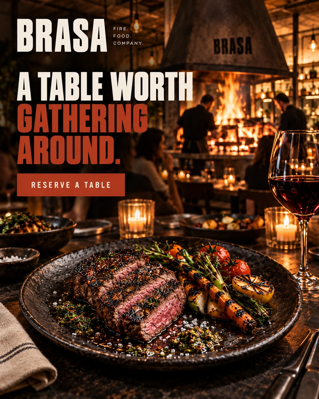 BRASA · Digital ads / PPC 005 · Fire. Food. Company.