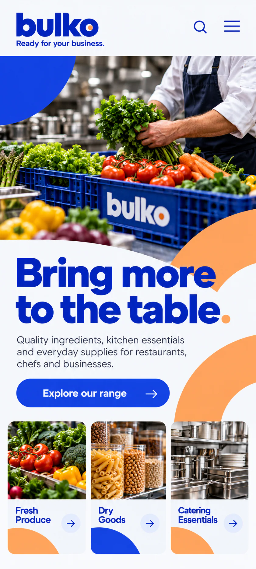 BULKO · Visual mockup · website concept · mobile