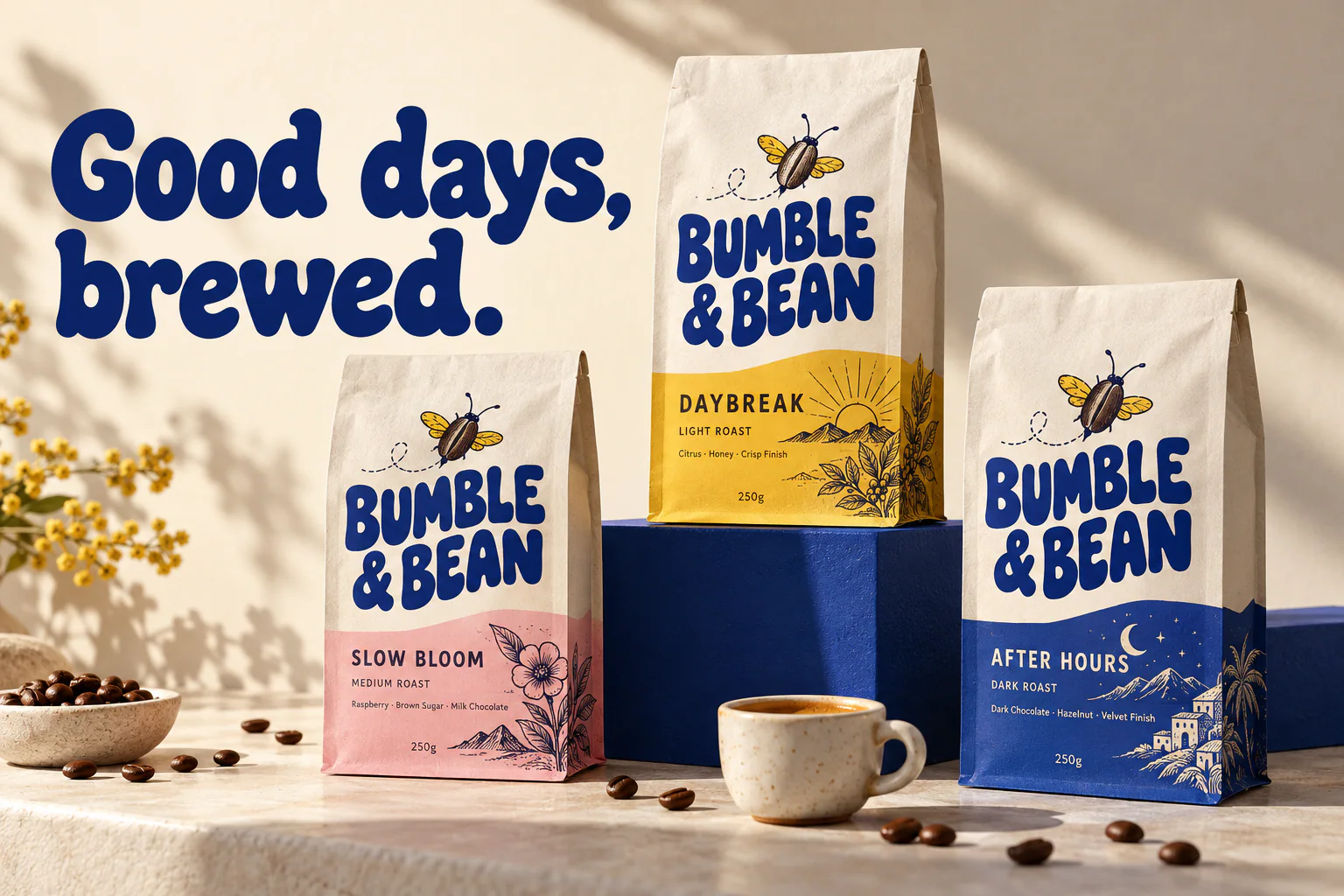 BUMBLE & BEAN · Good days, brewed.