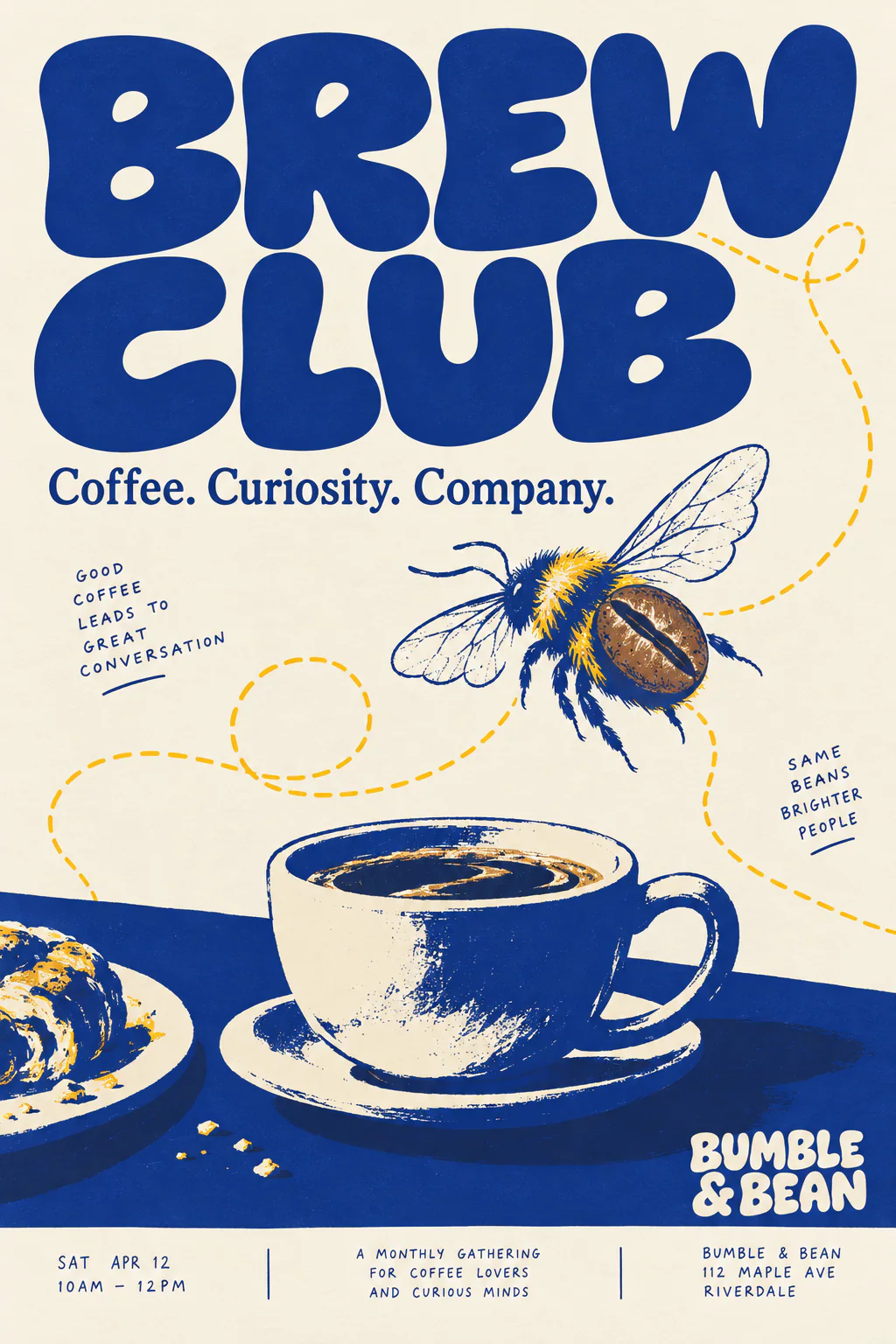 BUMBLE & BEAN · Campaign poster 4 · Three coffees, three moments