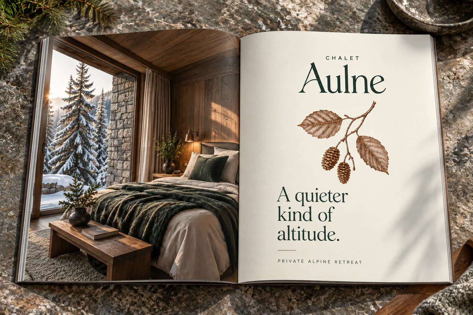 CHALET AULNE · Identitate aplicată · mockup