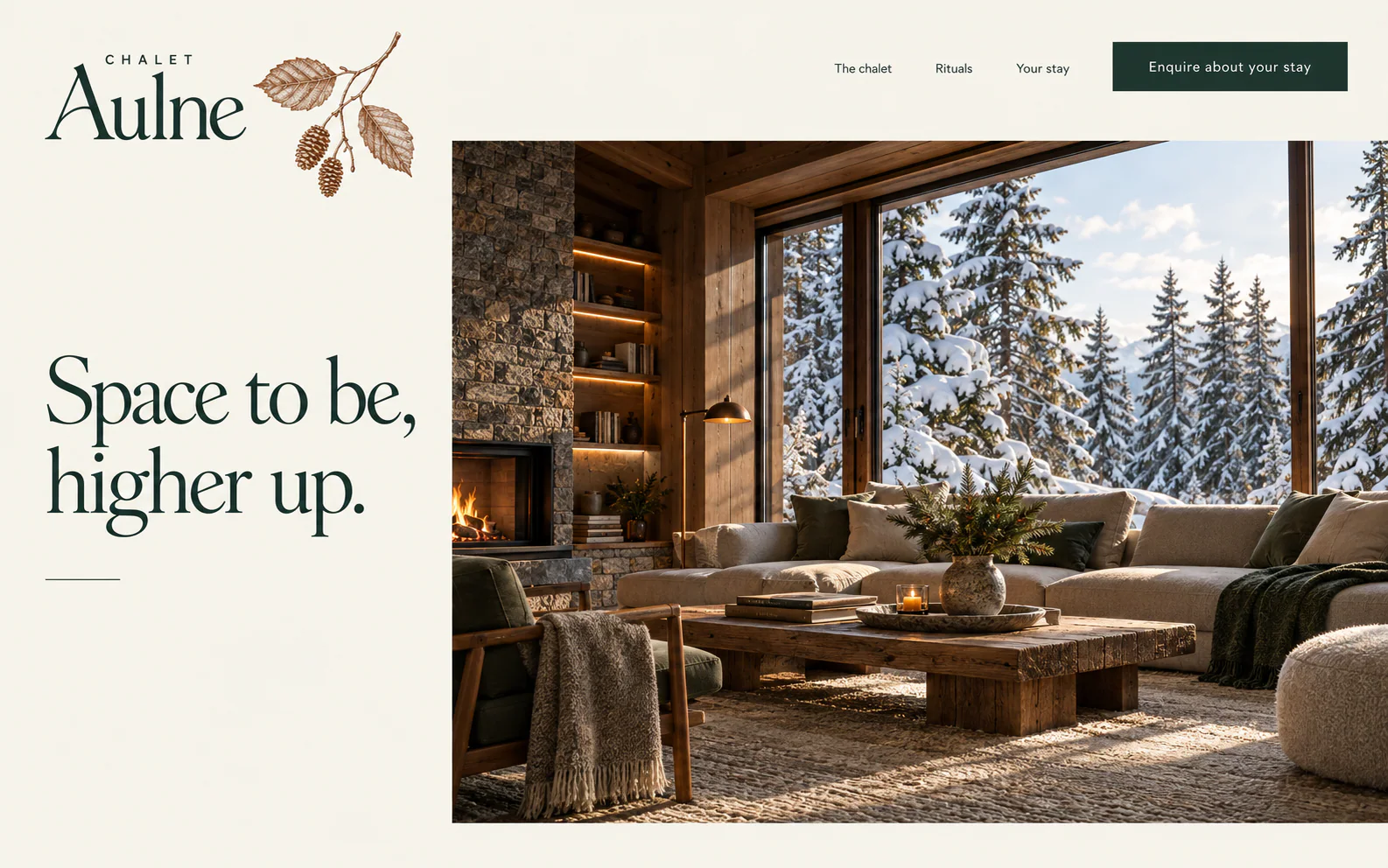 CHALET AULNE · Machetă vizuală · website conceptual · desktop