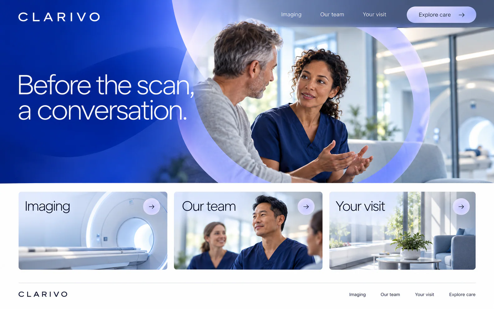 CLARIVO · The next step · concept mockup