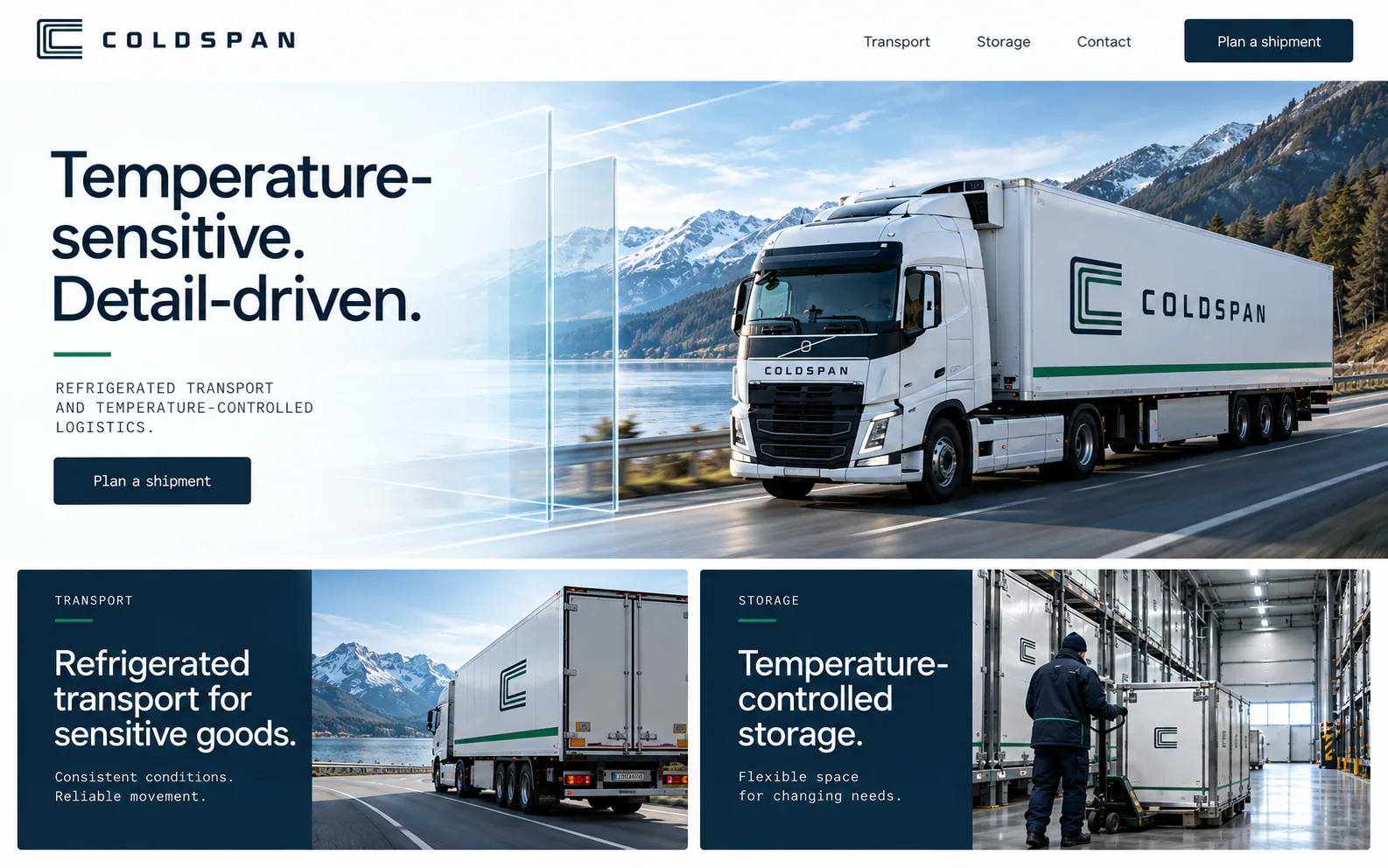 COLDSPAN · Visual mockup · website concept · desktop