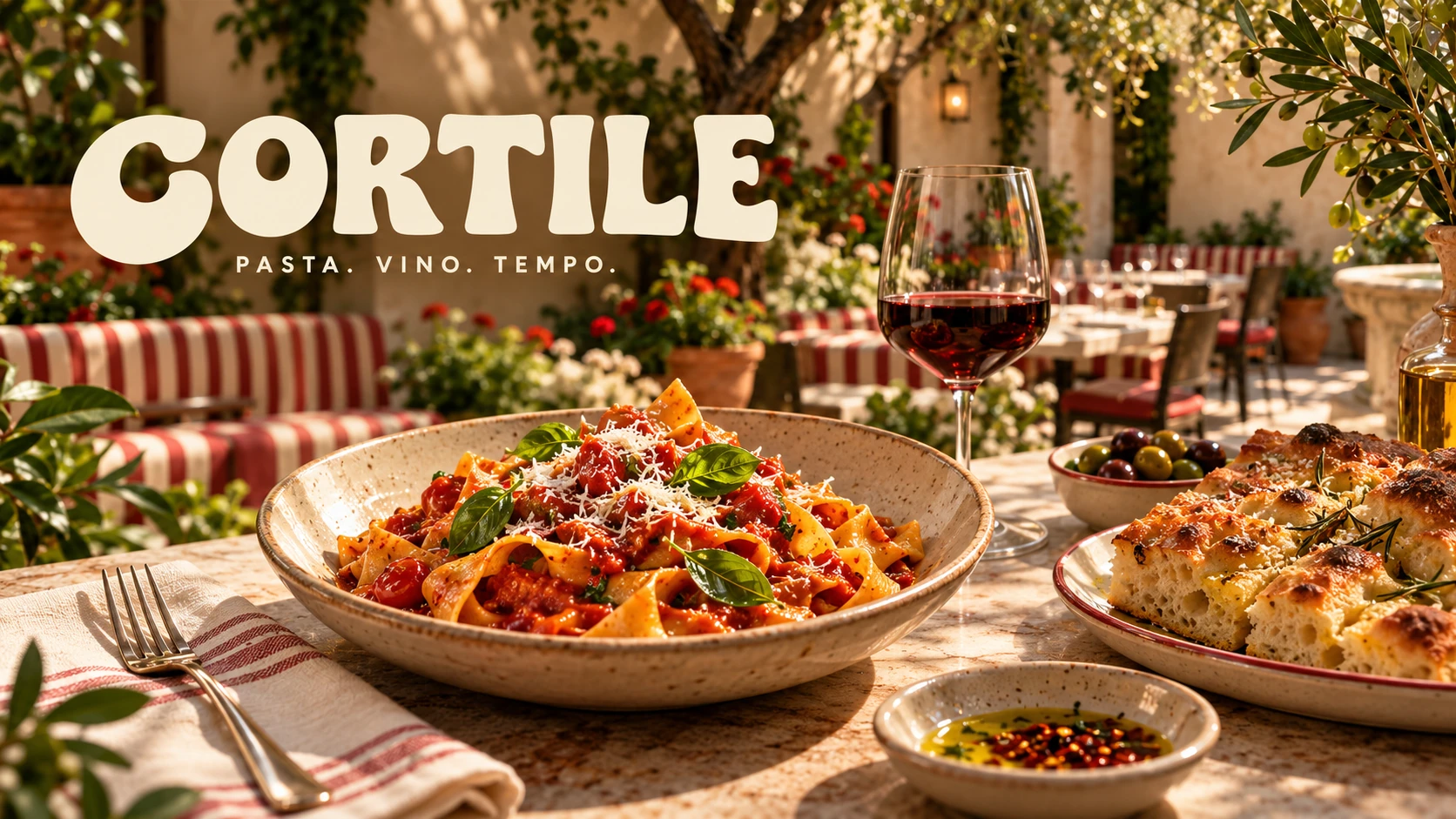 CORTILE · Good things take their time.