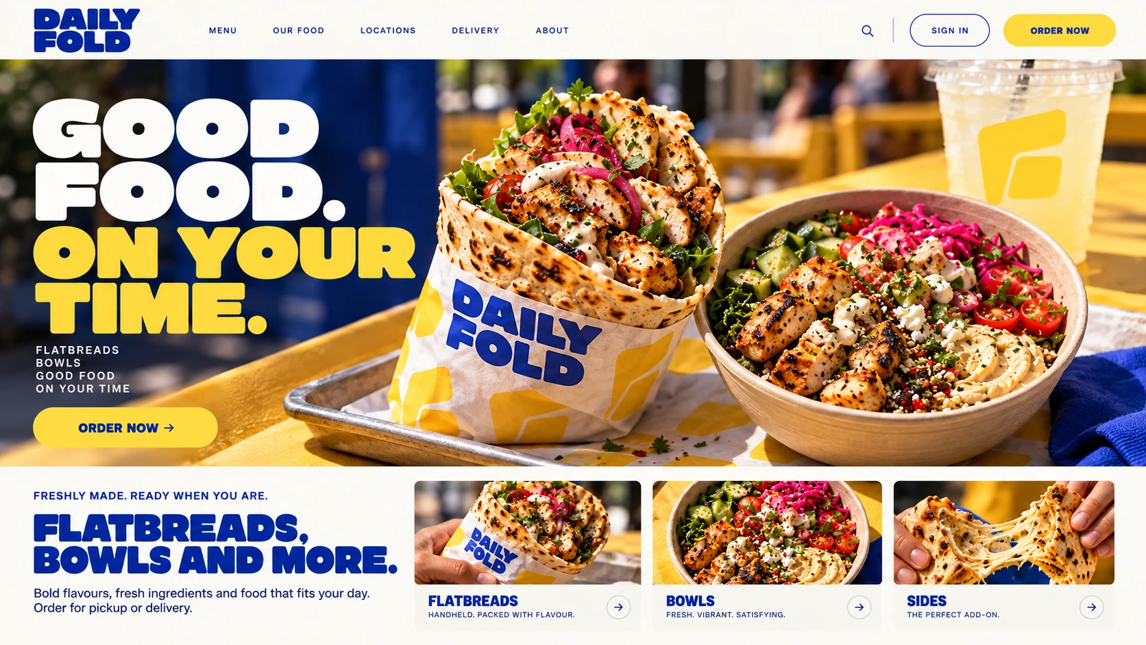 DAILY FOLD · Visual mockup · website concept · desktop