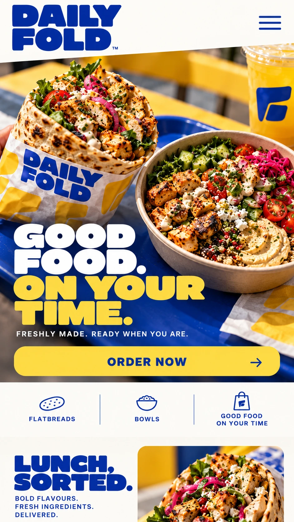 DAILY FOLD · Visual mockup · website concept · mobile
