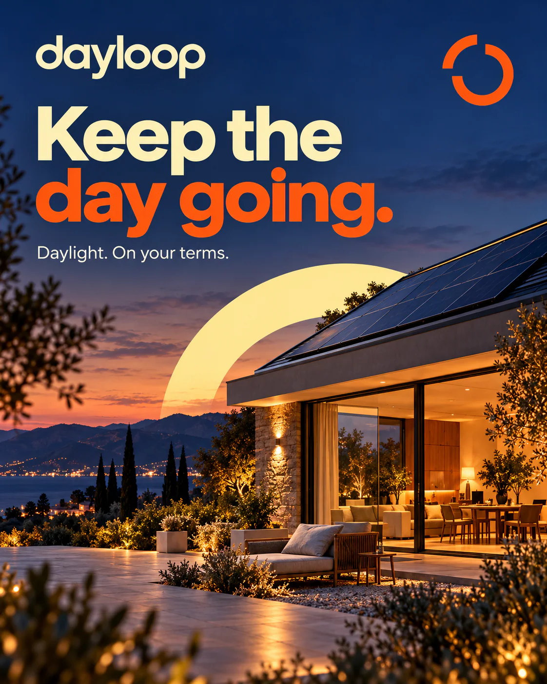 DAYLOOP · Key visual 2 · Golden hour homes