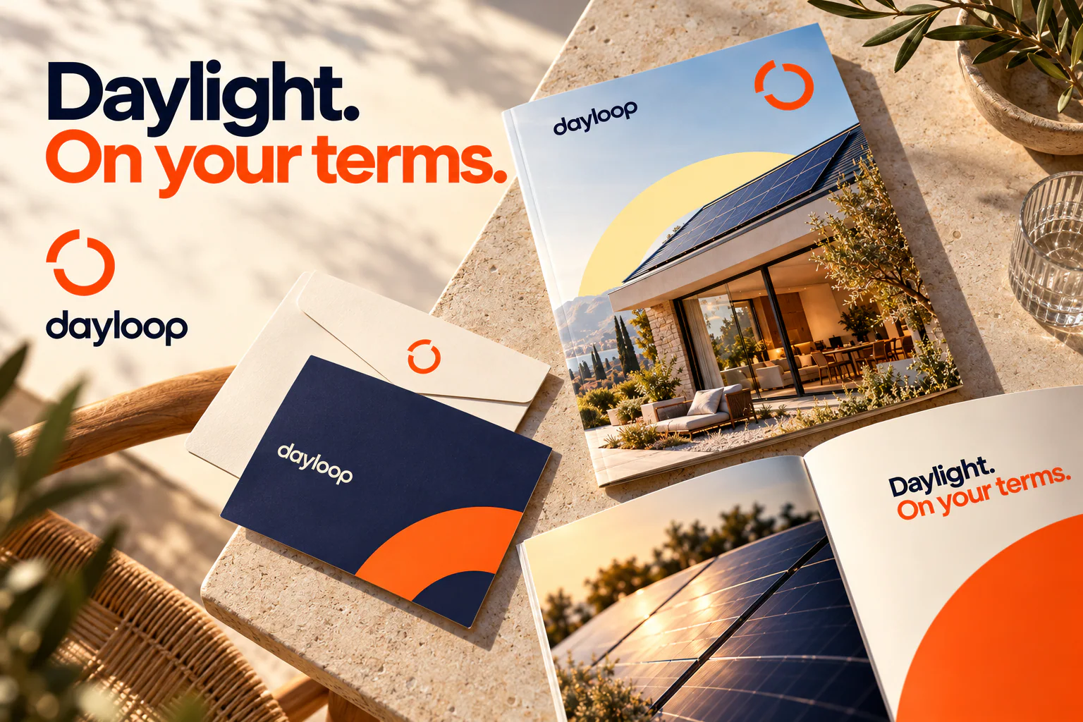 DAYLOOP · Identity in use · mockup