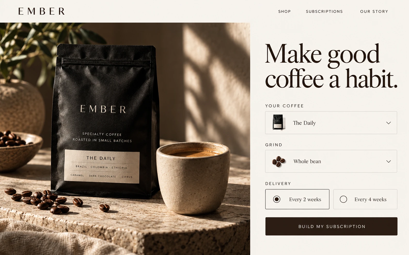 EMBER · The next step · concept mockup