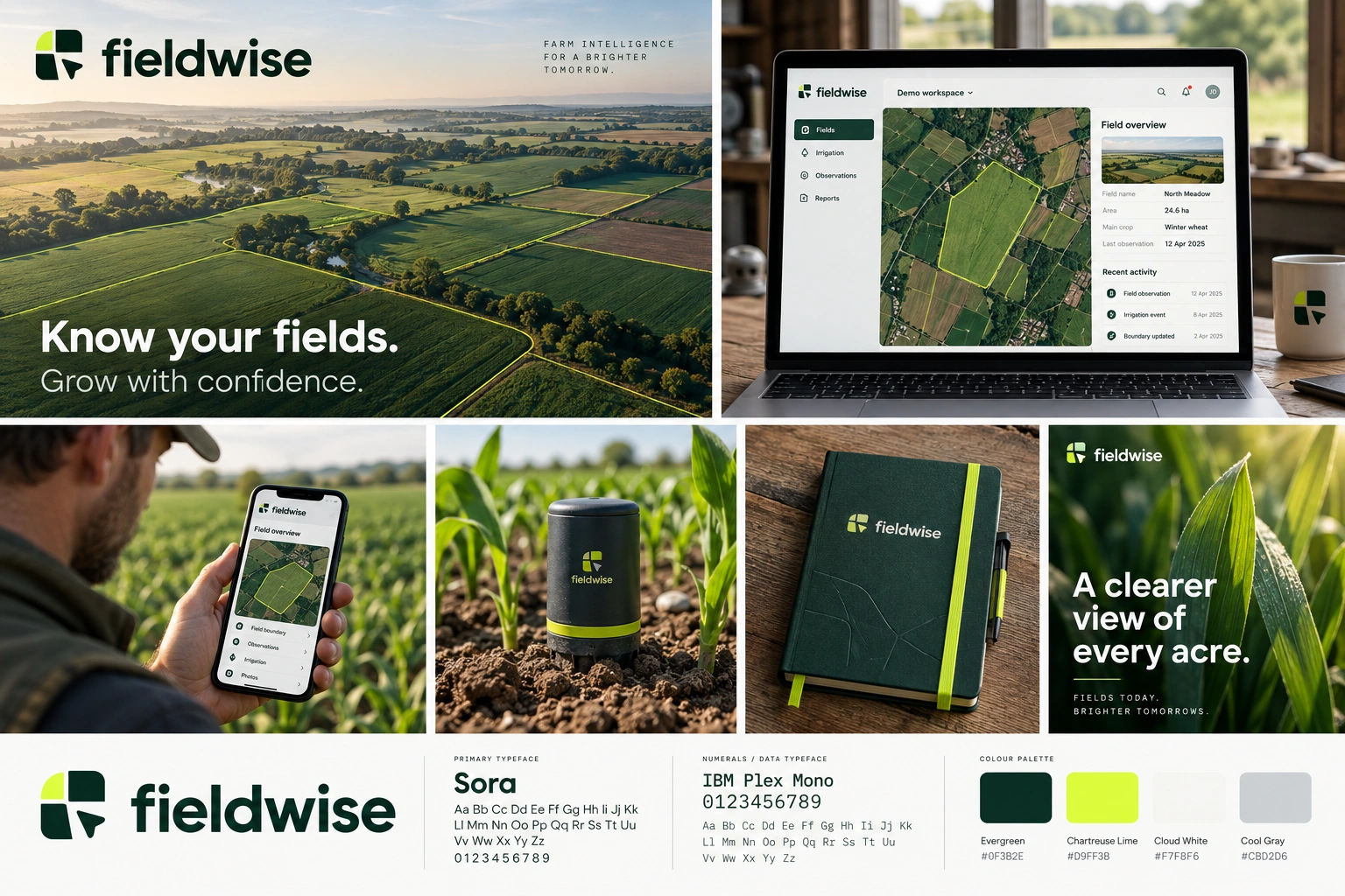 FIELDWISE · Direction moodboard · Shared applications and boards