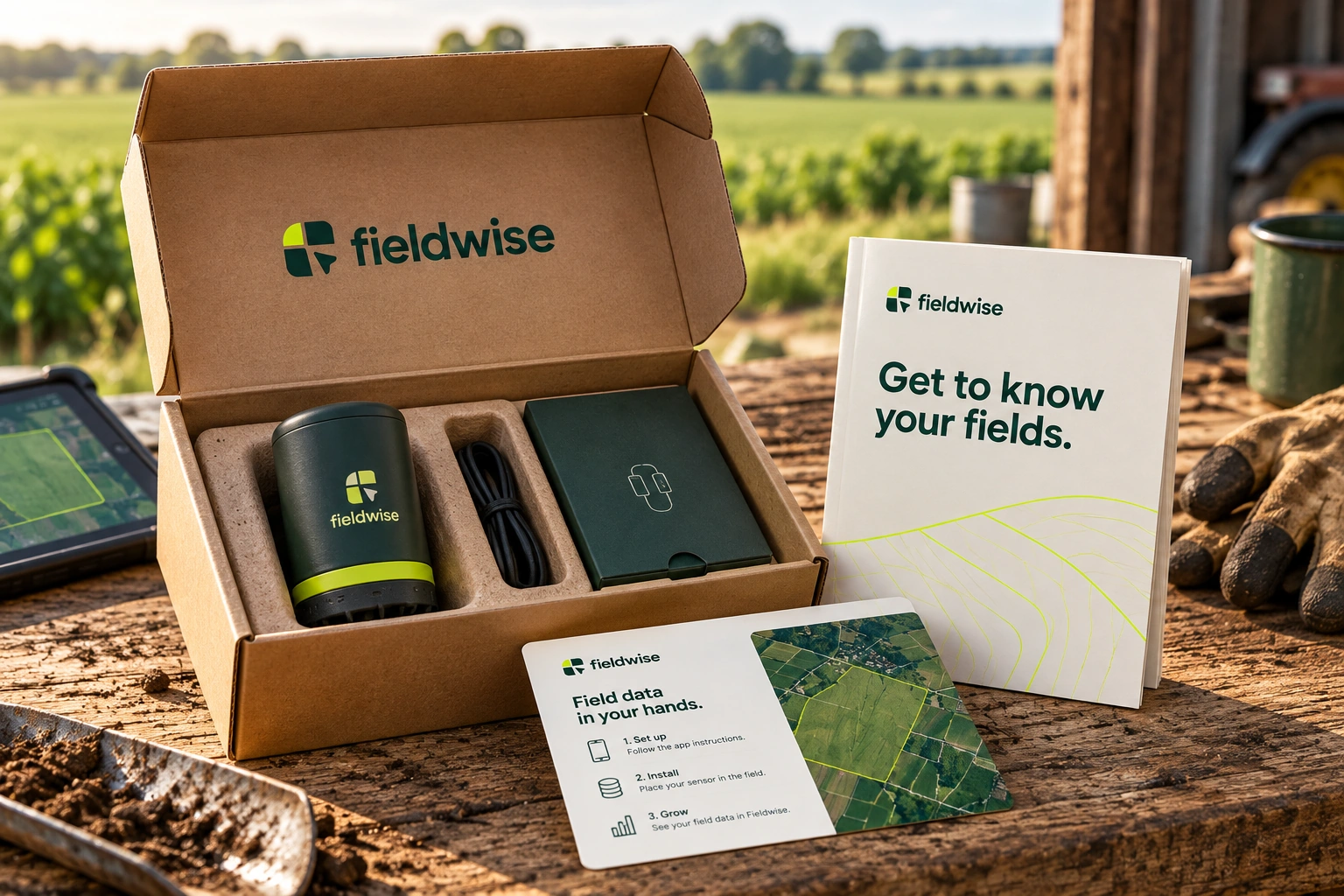 FIELDWISE · Brand kit, mockup · Shared applications and boards