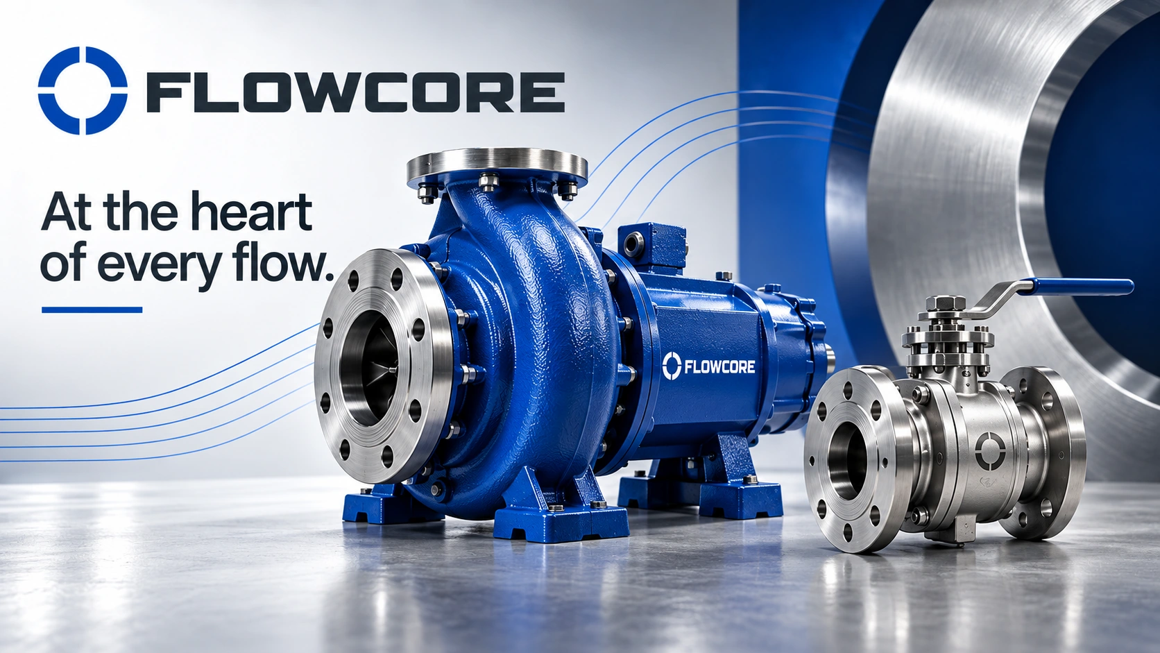 FLOWCORE · Key visual: product in focus · The heart of the flow