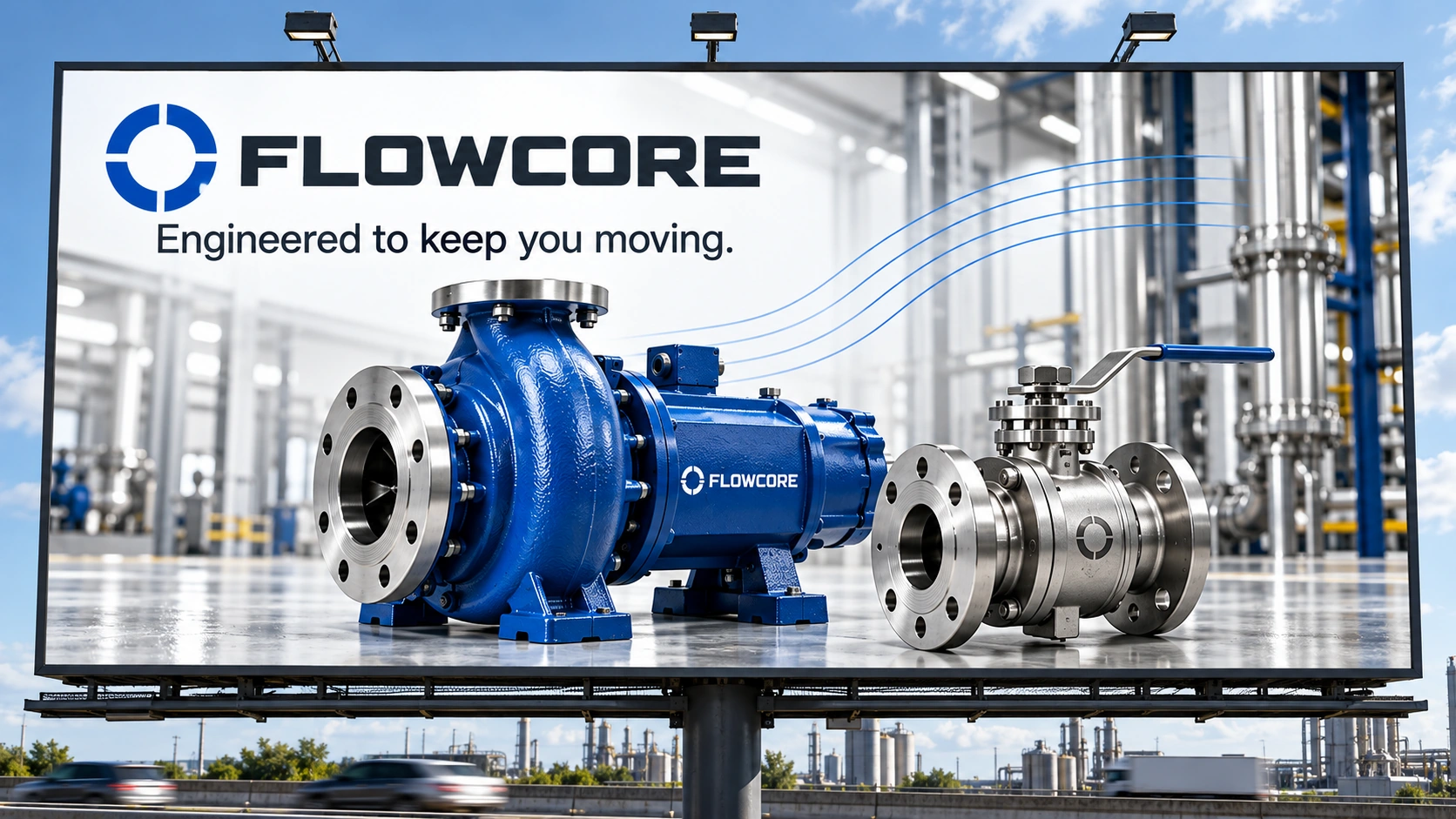 FLOWCORE · Outdoor · placement mockup