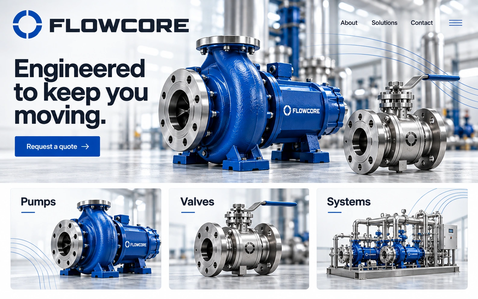 FLOWCORE · Visual mockup · website concept · desktop