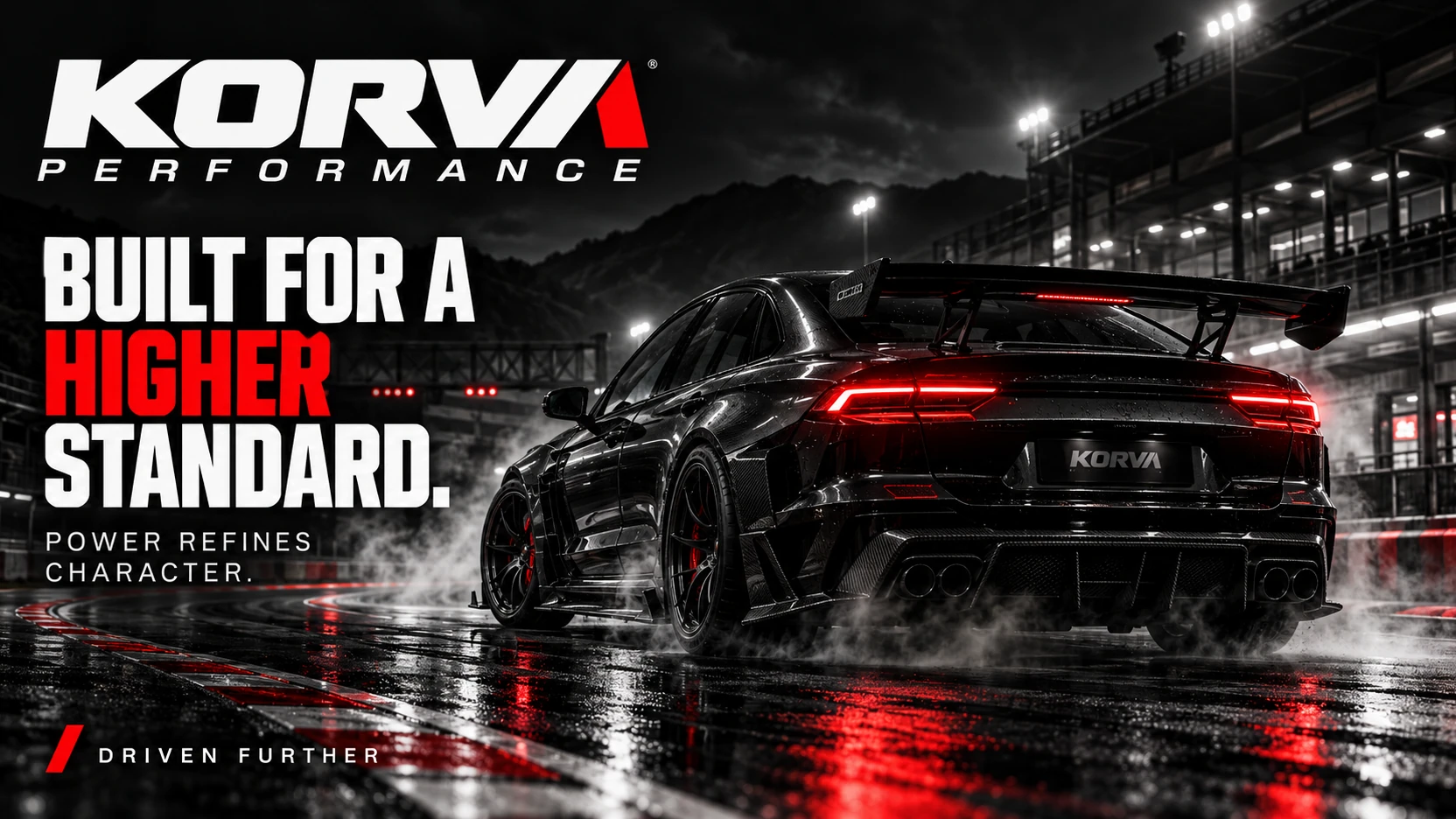 KORVA PERFORMANCE · Technical detail, in a recognizable world.