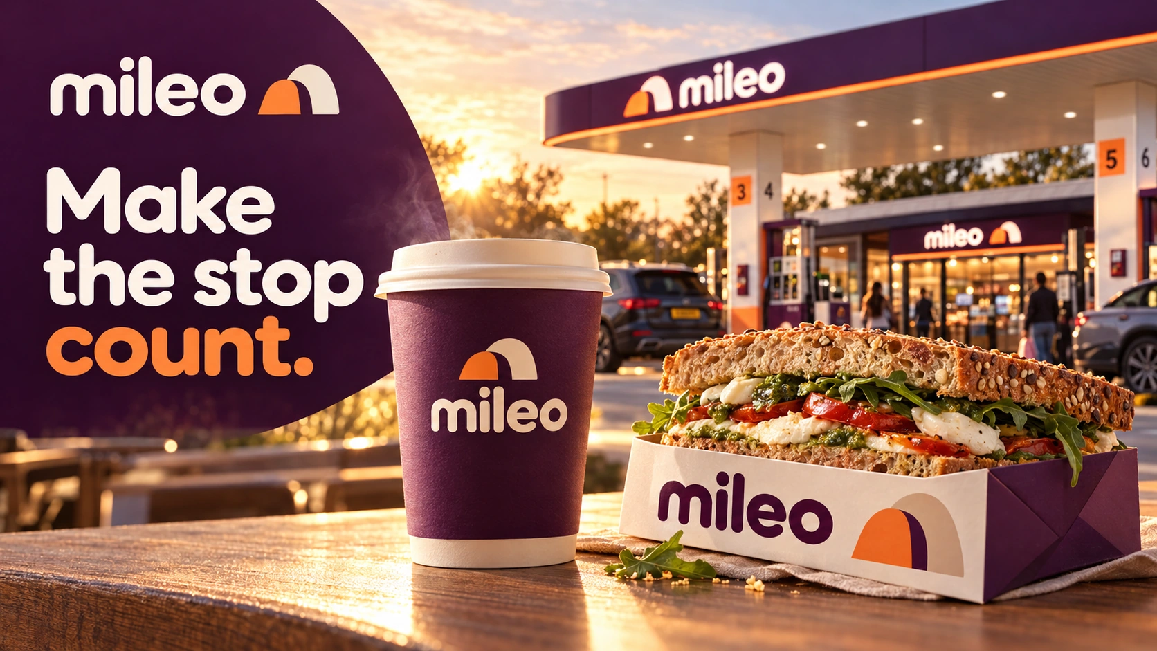 MILEO · Key visual: produsul în prim-plan · Un motiv de pauză