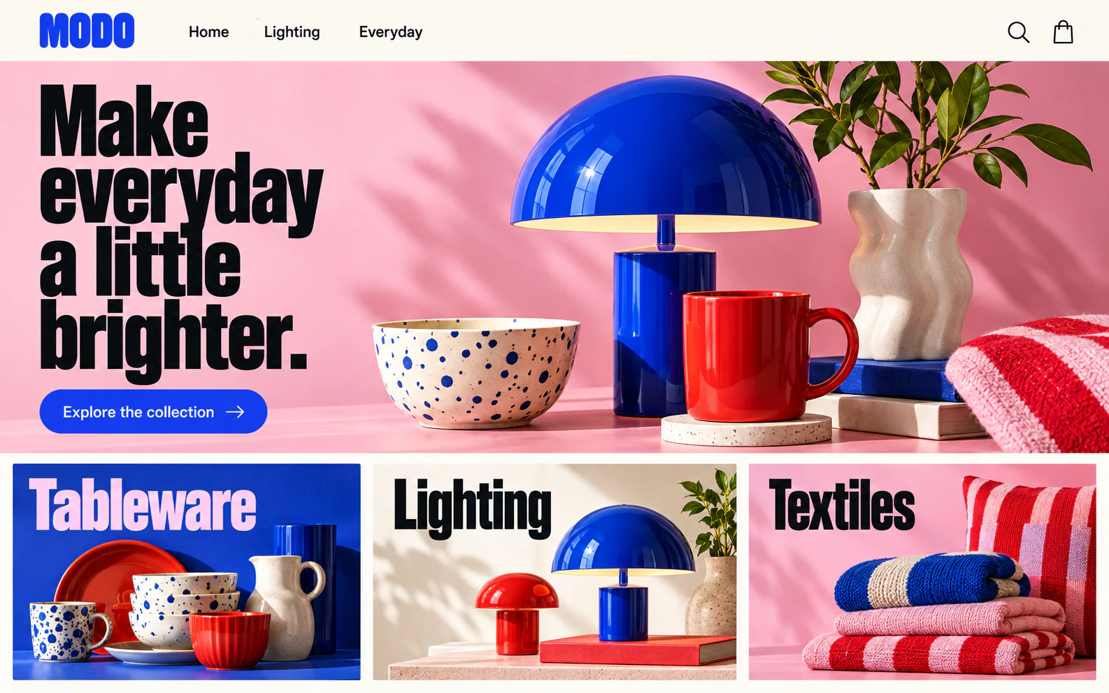 MODO · Visual mockup · website concept · desktop