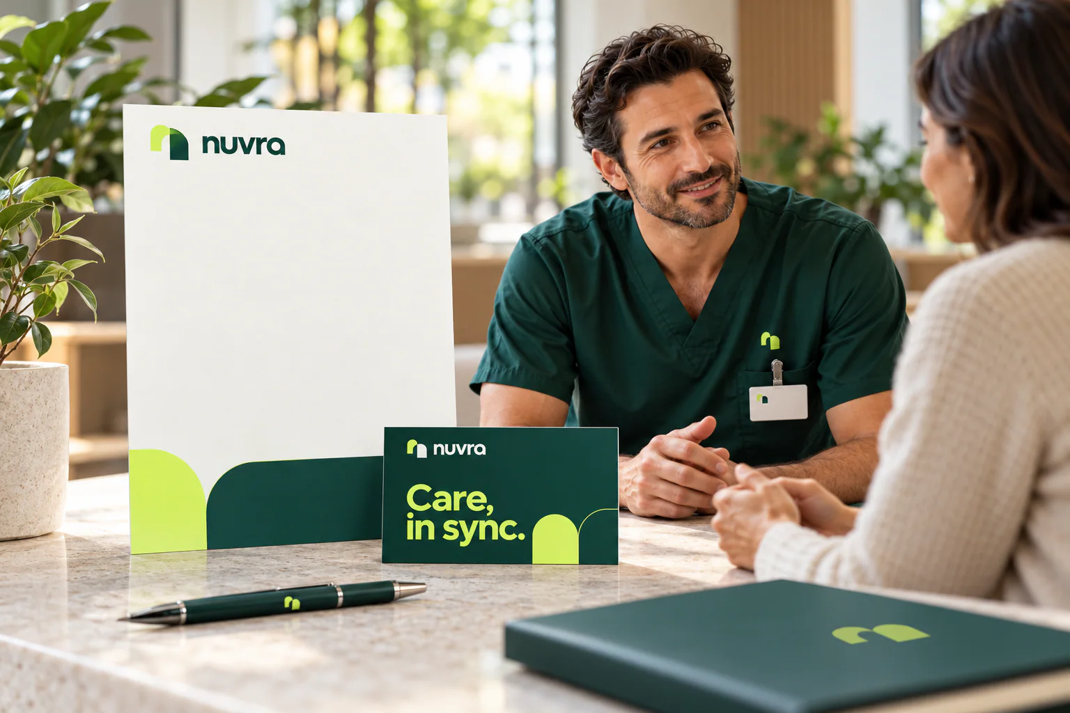 NUVRA · Identitate aplicată · mockup