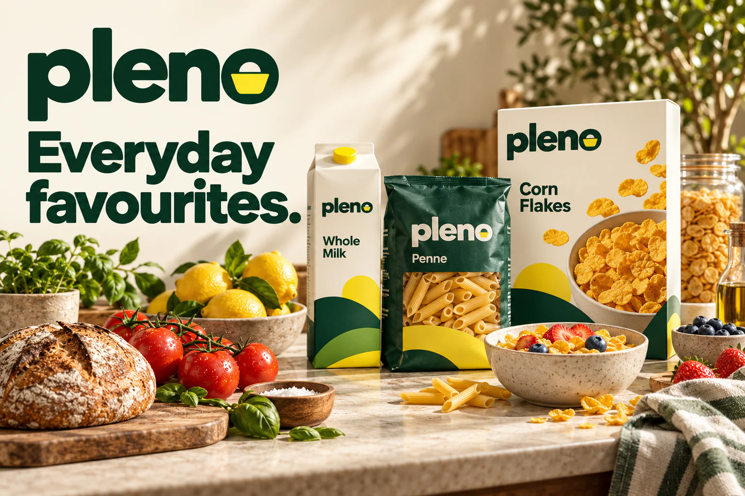 PLENO · Identity in use · mockup