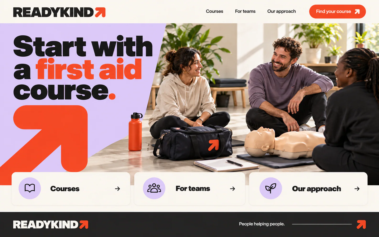 READYKIND · Visual mockup · website concept · desktop