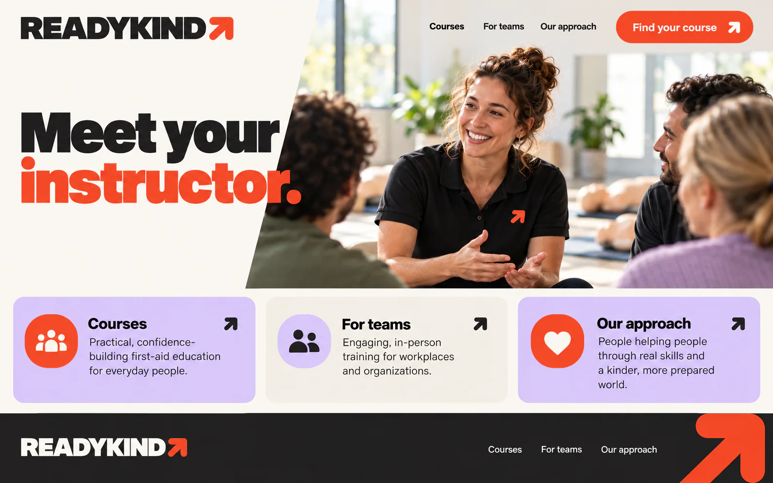 READYKIND · The next step · concept mockup