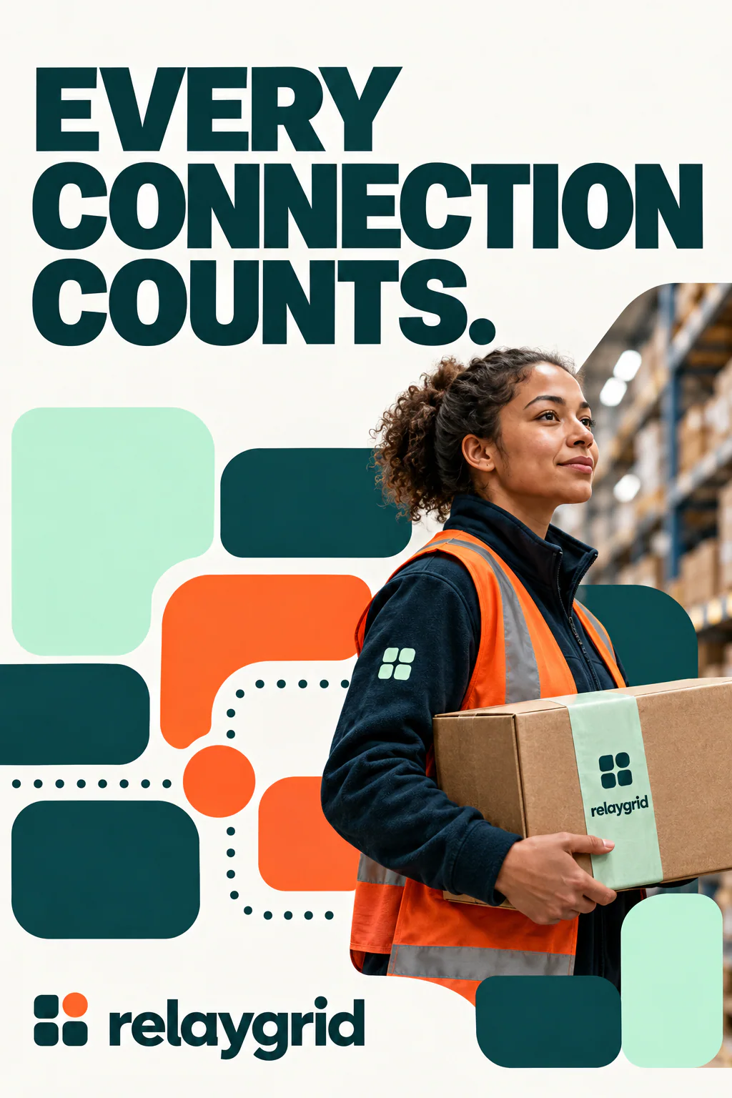 RELAYGRID · Campaign poster · The connected modules
