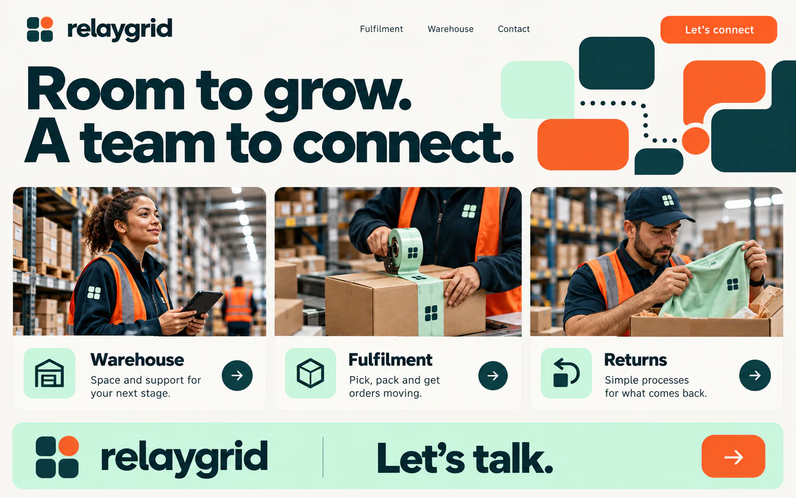 RELAYGRID · The next step · concept mockup