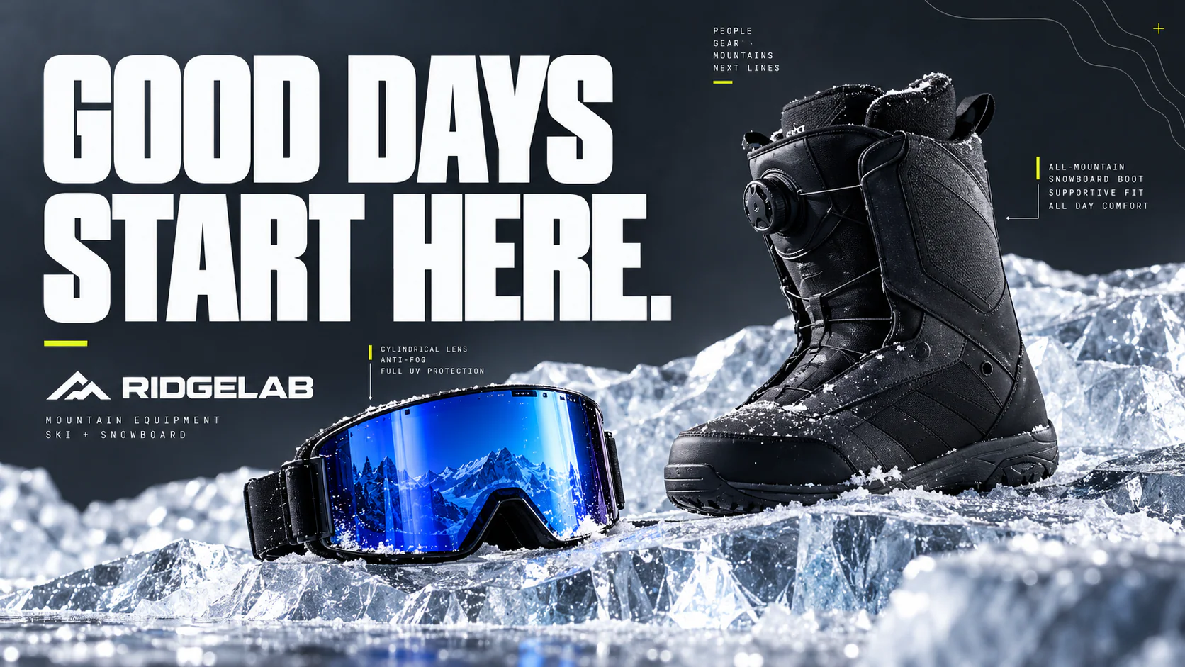 RIDGELAB · Key visual 3 · The snowboard line