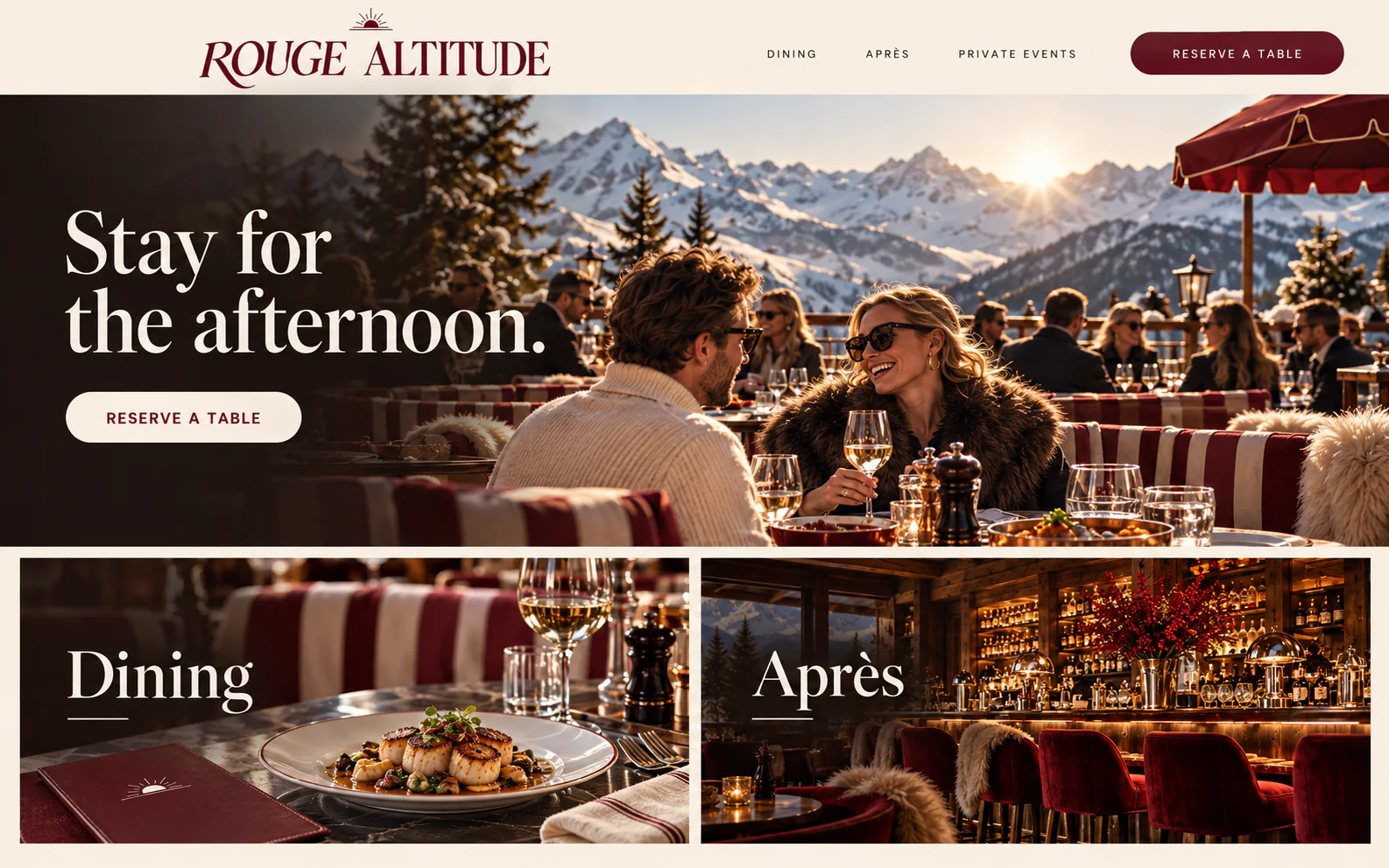ROUGE ALTITUDE · Visual mockup · website concept · desktop