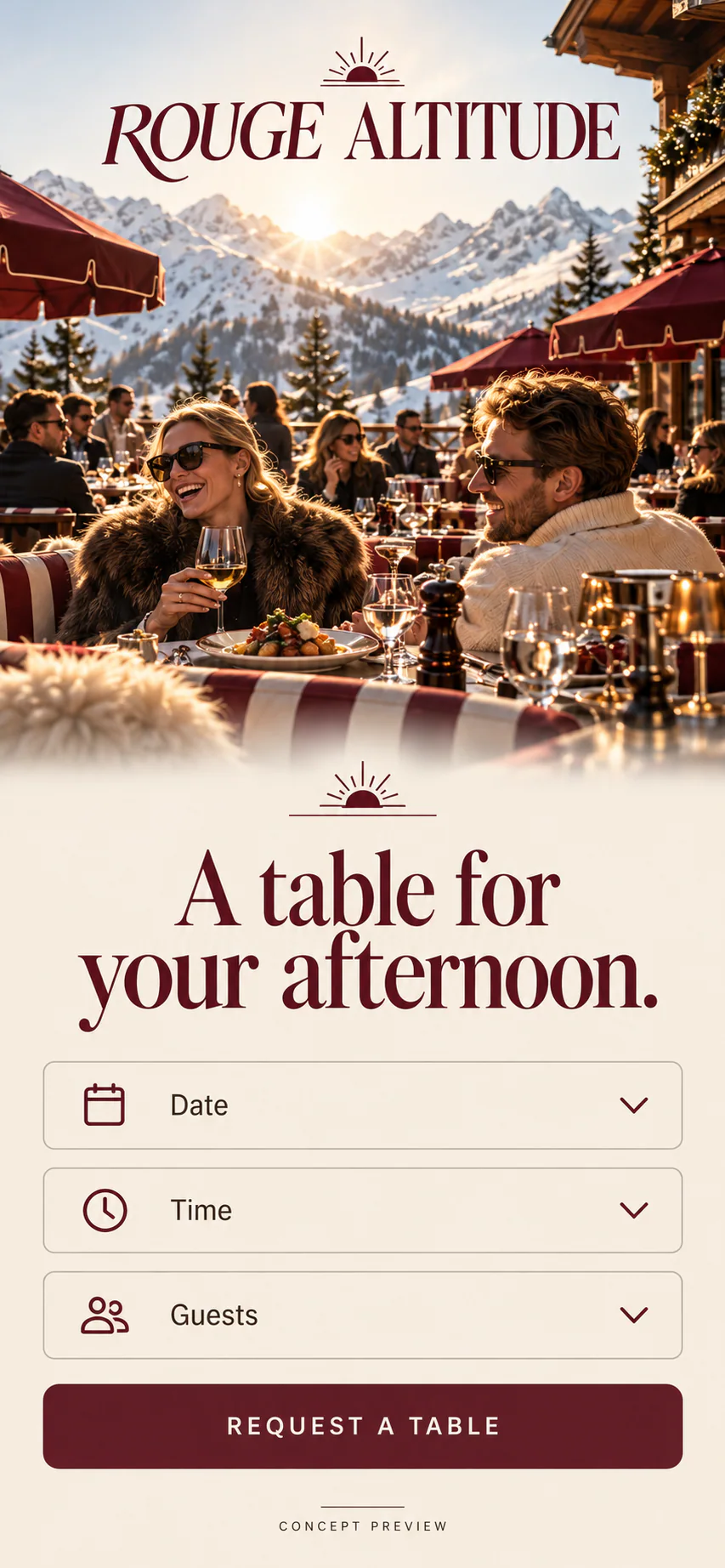 ROUGE ALTITUDE · Visual mockup · website concept · mobile