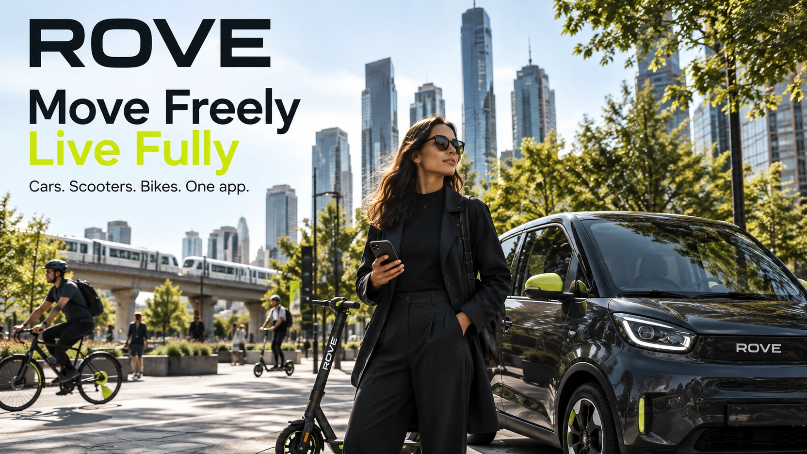 ROVE MOBILITY · Key visuals 009 · One app, more rides