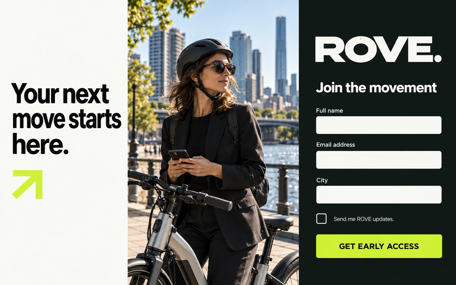 ROVE MOBILITY · The next step · concept mockup