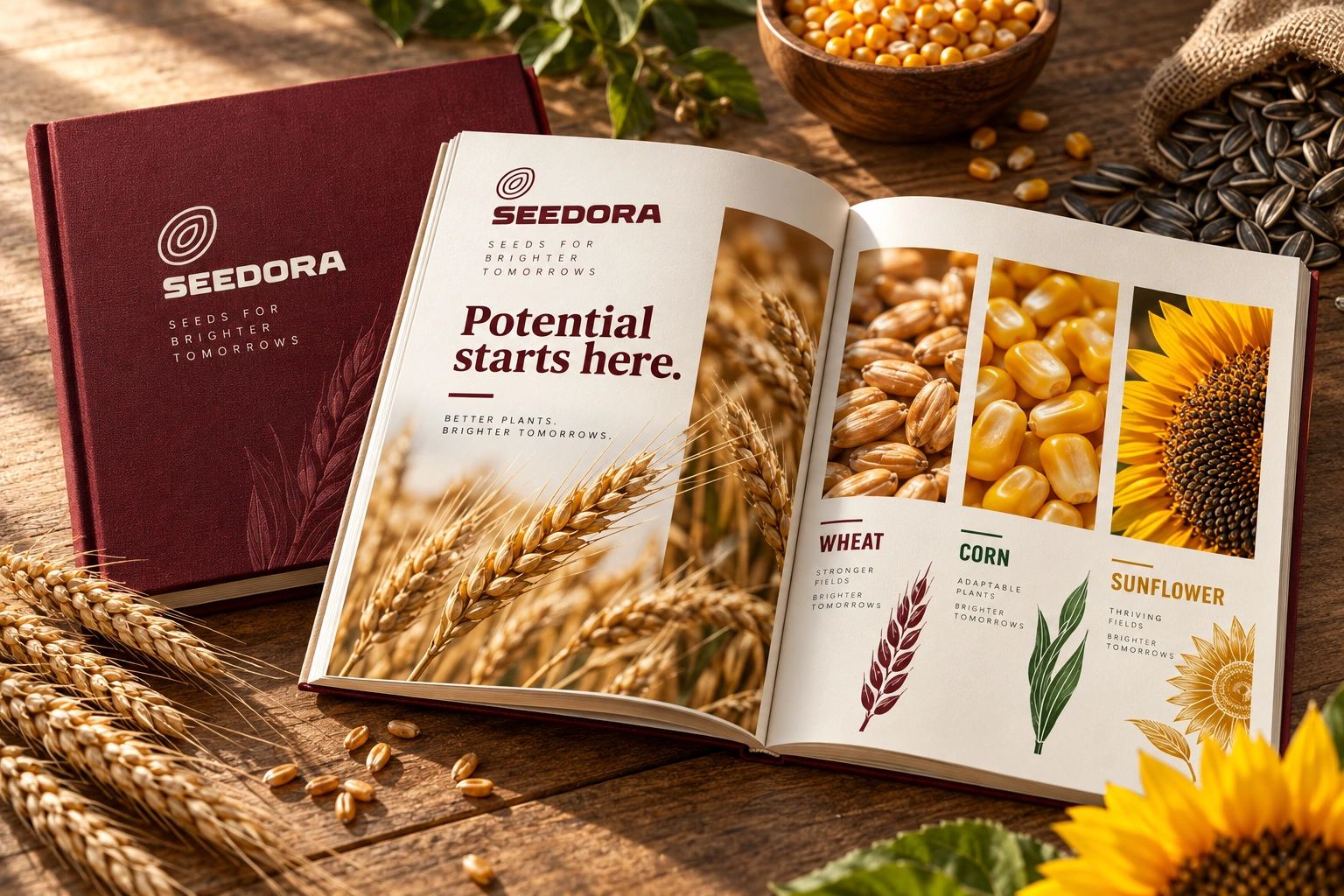 SEEDORA · Identity in use · mockup