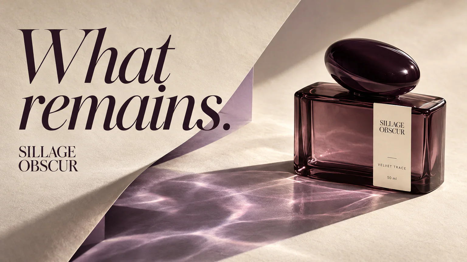 SILLAGE OBSCUR · A scent as the trace of a presence.