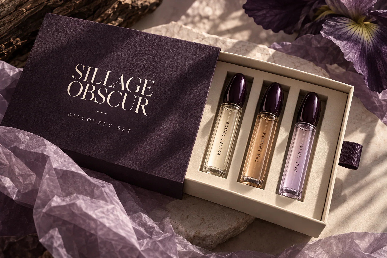 SILLAGE OBSCUR · Identity in use · mockup