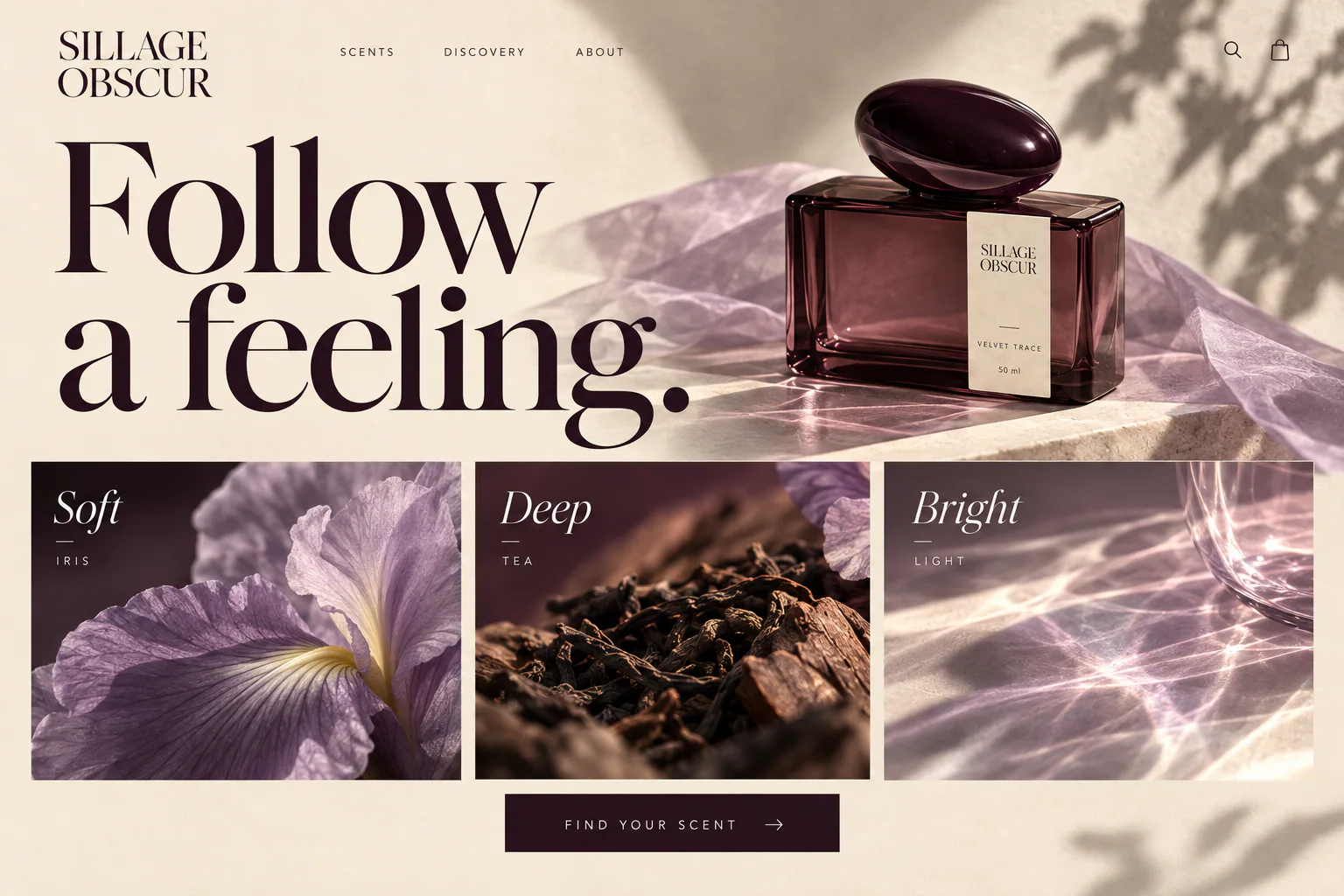 SILLAGE OBSCUR · The next step · concept mockup