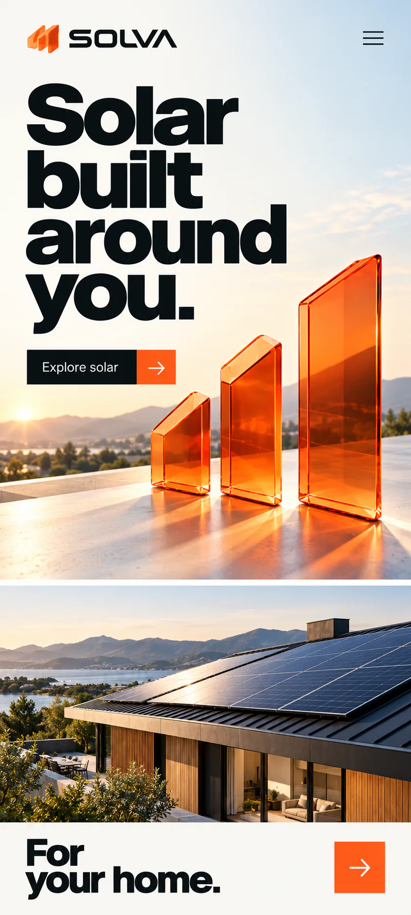 SOLVA · Visual mockup · website concept · mobile
