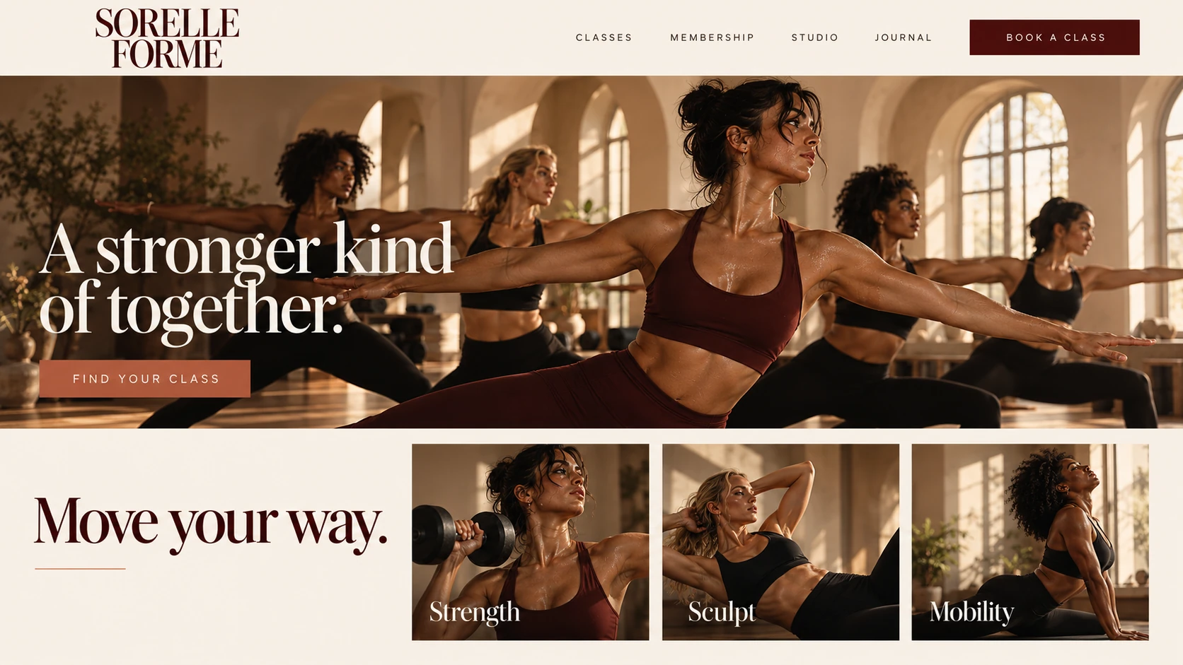 SORELLE FORME · Visual mockup · website concept · desktop